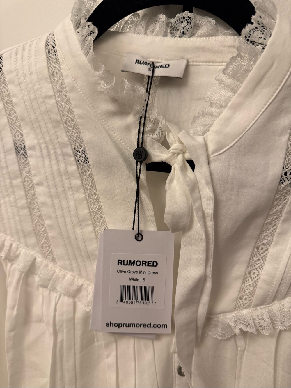 NWT Rumored Olive Grove Mini Dress White - Picture 6 of 7